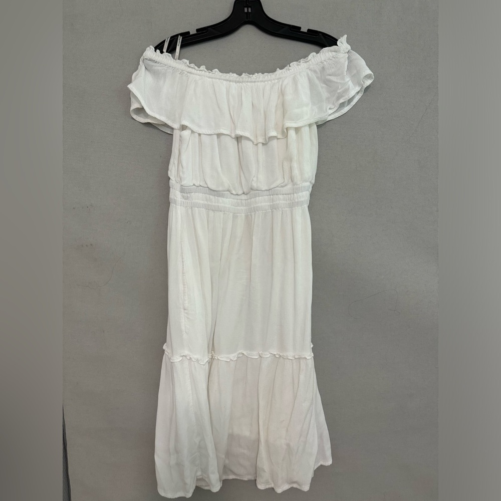 Tommy Bahama off shoulder dress.